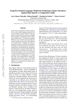Using Pre-Trained Language Models for Producing Counter Narratives
  Against Hate Speech: a Comparative Study