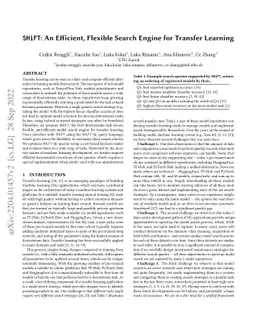 SHiFT: An Efficient, Flexible Search Engine for Transfer Learning