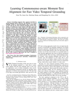 Learning Commonsense-aware Moment-Text Alignment for Fast Video Temporal
  Grounding