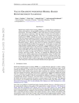 Value Gradient weighted Model-Based Reinforcement Learning