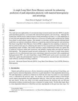 A single Long Short-Term Memory network for enhancing the prediction of
  path-dependent plasticity with material heterogeneity and anisotropy
