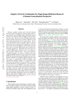 Adaptive Network Combination for Single-Image Reflection Removal: A
  Domain Generalization Perspective