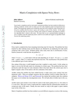 Matrix Completion with Sparse Noisy Rows