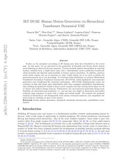 HiT-DVAE: Human Motion Generation via Hierarchical Transformer Dynamical
  VAE