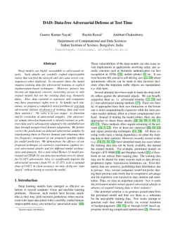 DAD: Data-free Adversarial Defense at Test Time