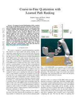 Coarse-to-Fine Q-attention with Learned Path Ranking