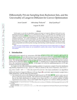 Differentially Private Sampling from Rashomon Sets, and the Universality
  of Langevin Diffusion for Convex Optimization