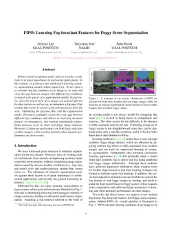 FIFO: Learning Fog-invariant Features for Foggy Scene Segmentation