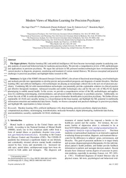 Modern Views of Machine Learning for Precision Psychiatry