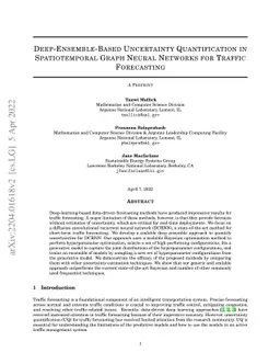 Deep-Ensemble-Based Uncertainty Quantification in Spatiotemporal Graph
  Neural Networks for Traffic Forecasting