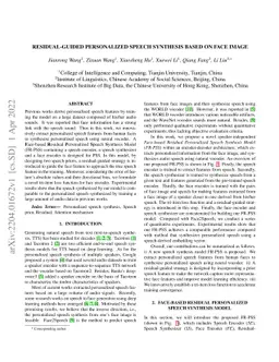 Residual-guided Personalized Speech Synthesis based on Face Image