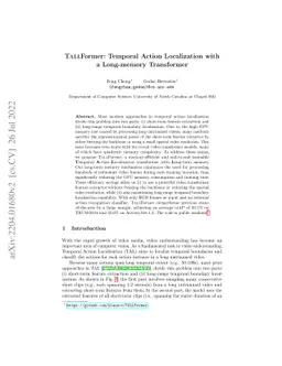 TALLFormer: Temporal Action Localization with a Long-memory Transformer