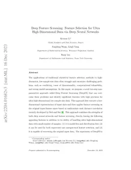 Deep Feature Screening: Feature Selection for Ultra High-Dimensional
  Data via Deep Neural Networks