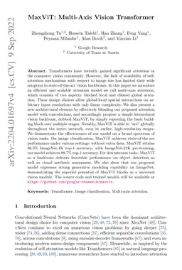 MaxViT: Multi-Axis Vision Transformer