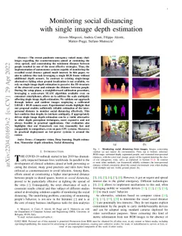 Monitoring social distancing with single image depth estimation
