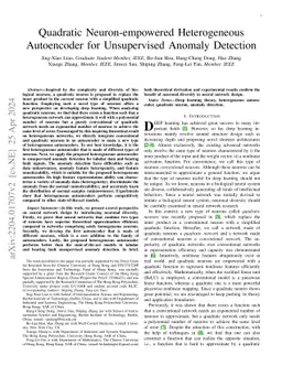 Quadratic Neuron-empowered Heterogeneous Autoencoder for Unsupervised
  Anomaly Detection