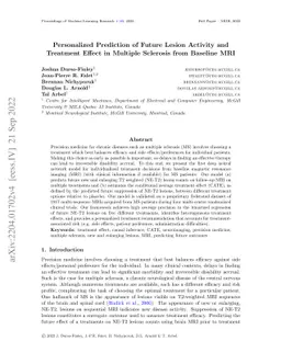 Personalized Prediction of Future Lesion Activity and Treatment Effect
  in Multiple Sclerosis from Baseline MRI