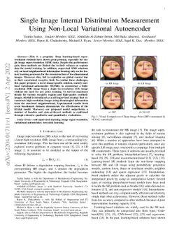 Single Image Internal Distribution Measurement Using Non-Local
  Variational Autoencoder