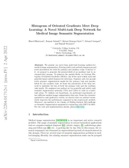 Histogram of Oriented Gradients Meet Deep Learning: A Novel Multi-task
  Deep Network for Medical Image Semantic Segmentation