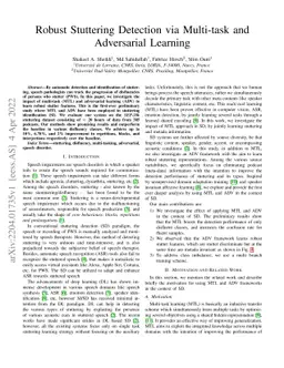 Robust Stuttering Detection via Multi-task and Adversarial Learning