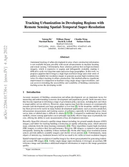 Tracking Urbanization in Developing Regions with Remote Sensing
  Spatial-Temporal Super-Resolution