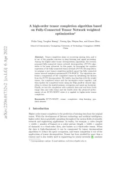 A high-order tensor completion algorithm based on Fully-Connected Tensor
  Network weighted optimization
