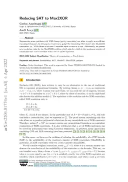 Reducing SAT to Max2XOR