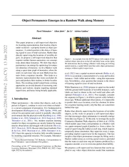 Object Permanence Emerges in a Random Walk along Memory