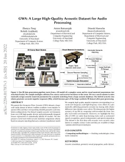 GWA: A Large High-Quality Acoustic Dataset for Audio Processing