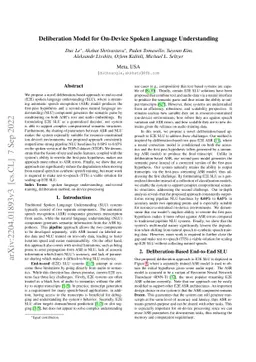 Deliberation Model for On-Device Spoken Language Understanding