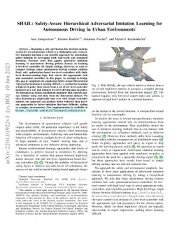 SHAIL: Safety-Aware Hierarchical Adversarial Imitation Learning for
  Autonomous Driving in Urban Environments