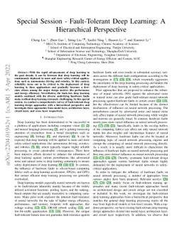 Fault-Tolerant Deep Learning: A Hierarchical Perspective