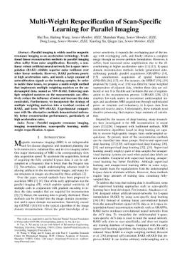 Multi-Weight Respecification of Scan-specific Learning for Parallel
  Imaging