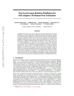 Non-Local Latent Relation Distillation for Self-Adaptive 3D Human Pose
  Estimation