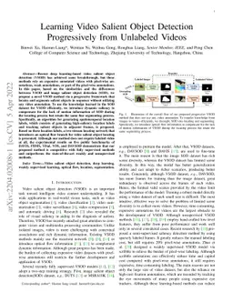 Learning Video Salient Object Detection Progressively from Unlabeled
  Videos