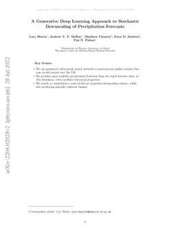 A Generative Deep Learning Approach to Stochastic Downscaling of
  Precipitation Forecasts