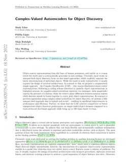 Complex-Valued Autoencoders for Object Discovery