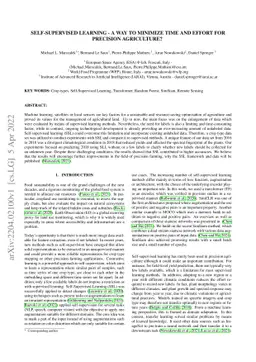 Self-supervised learning -- A way to minimize time and effort for
  precision agriculture?