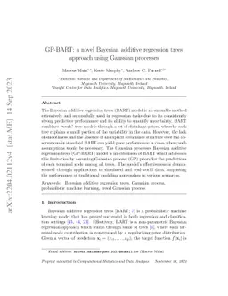 GP-BART: a novel Bayesian additive regression trees approach using
  Gaussian processes