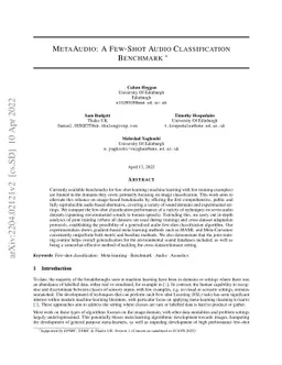 MetaAudio: A Few-Shot Audio Classification Benchmark