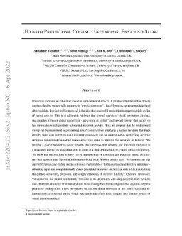 Hybrid Predictive Coding: Inferring, Fast and Slow