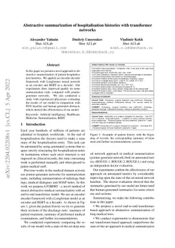 Abstractive summarization of hospitalisation histories with transformer
  networks