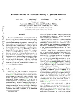 SD-Conv: Towards the Parameter-Efficiency of Dynamic Convolution