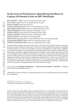 At the Locus of Performance: Quantifying the Effects of Copious
  3D-Stacked Cache on HPC Workloads