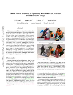 IRON: Inverse Rendering by Optimizing Neural SDFs and Materials from
  Photometric Images