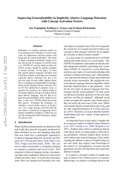 Improving Generalizability in Implicitly Abusive Language Detection with
  Concept Activation Vectors