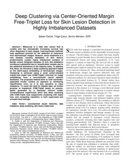 Deep Clustering via Center-Oriented Margin Free-Triplet Loss for Skin
  Lesion Detection in Highly Imbalanced Datasets