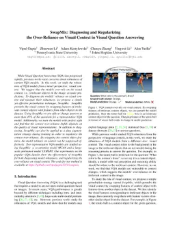 SwapMix: Diagnosing and Regularizing the Over-Reliance on Visual Context
  in Visual Question Answering