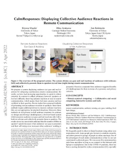 CalmResponses: Displaying Collective Audience Reactions in Remote
  Communication