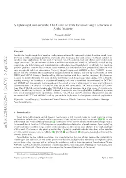 A lightweight and accurate YOLO-like network for small target detection
  in Aerial Imagery